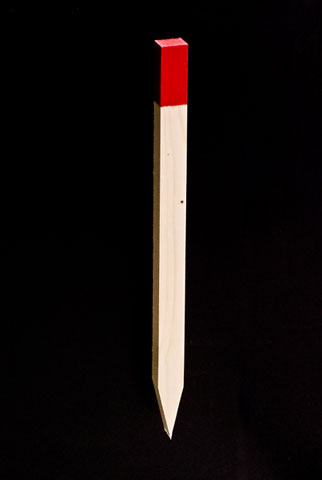 Vermessungspfähle mit roter Kappe - 50 Stück (Maße: 450 x 30 x 22)